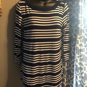 Navy and White Striped Boatneck Top